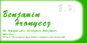 benjamin hronyecz business card